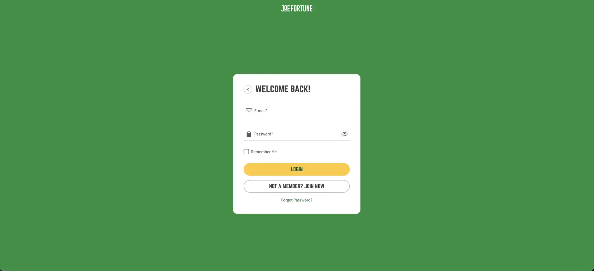 Joe Fortune login