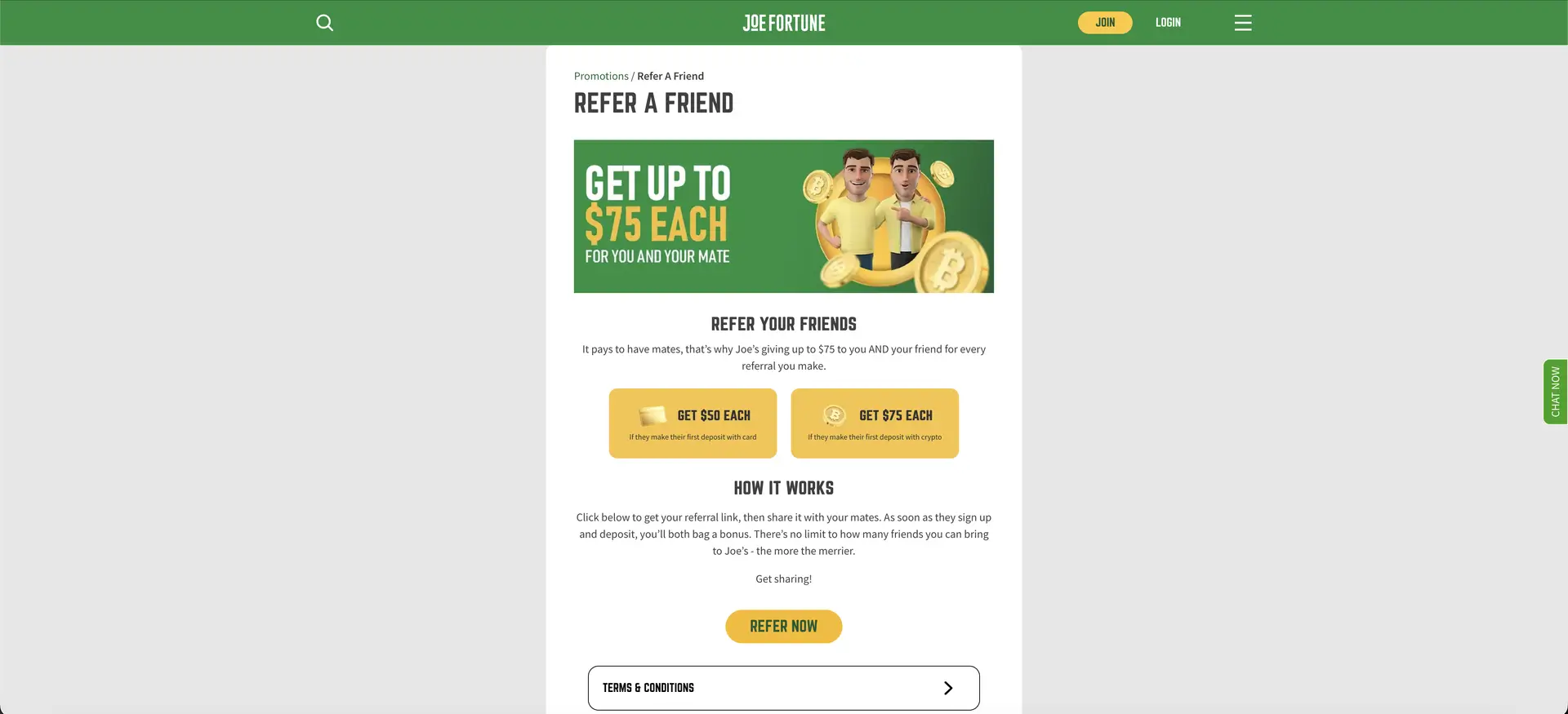 Joe Fortune refer a friend